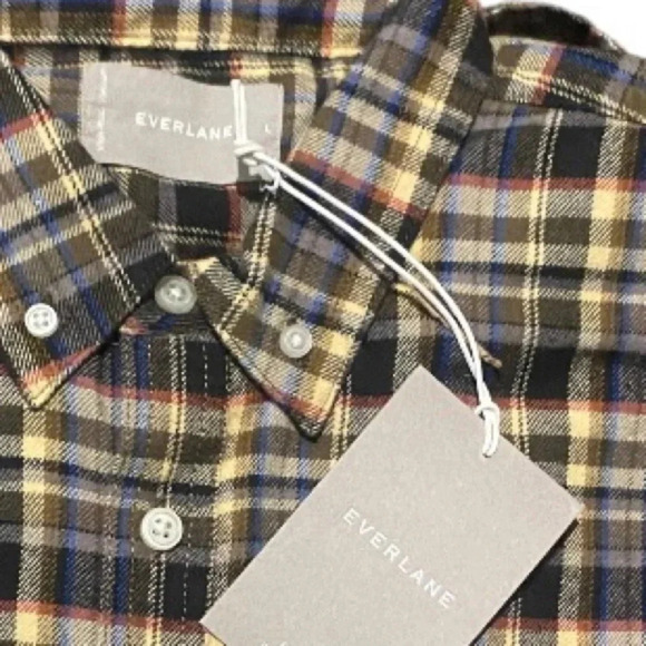 EVERLANE NEW MENS PLAID FLANNEL SHIRT TOP WINTER FALL CASUAL HOLIDAY TOPS SIZE L - Picture 2 of 3